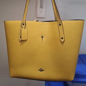 Mustard coach tote bag